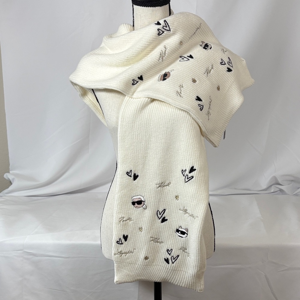 Karl Lagerfeld Ivory warm winter  Scarf/Wrap.